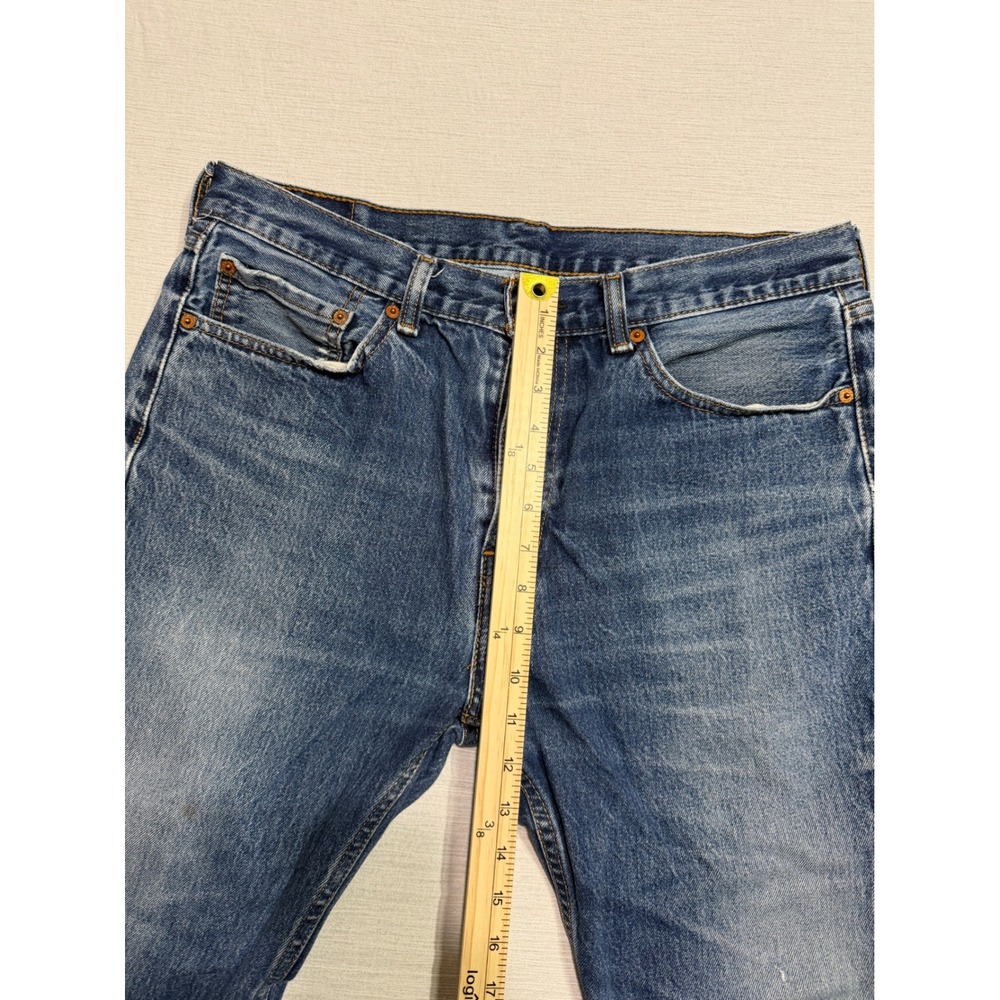 Levis 501 Original Fit Jeans Mens W36 L29 Blue Medium Wash Denim Button Fly Dist - Picture 11 of 15